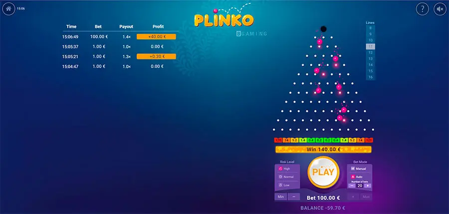 Plinko Gameplay Screenshot 1